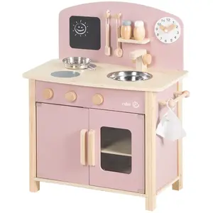 Comparateur de prix : roba Cuisine Enfant Équipée Avec Accessoires Et Horloge Rose Et Naturel
