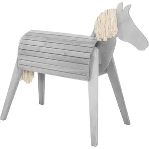 Comparateur de prix : ROBA Cheval d'Extérieur en bois massif pour Enfant - Gris