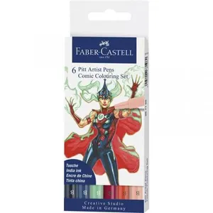 Faber-Castell 6 Fautres Pitt Artist Pen Comic couleurs