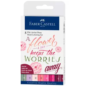Set de 8 Feutres Faber-Castell Pitt Artist Pens Hand Lettering pas cher