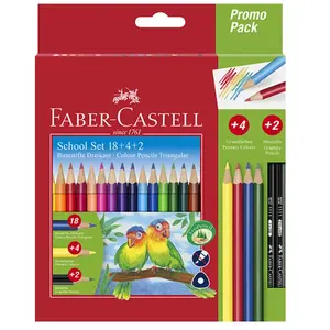 Comparateur de prix : Faber-Castell Promo Pack de 24 crayons triangulaires 18+4+2 couleurs assorties