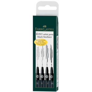 Comparateur de prix : FABER-CASTELL Etui 4 Feutres Noirs Pitt