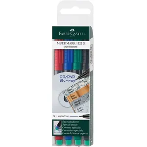 Comparateur de prix : Faber-Castell 152304 Feutre multiusage MULTIMARK permanent S, étui de 4