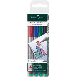 Comparateur de prix : Faber-Castell 152404 Feutre multiusage MULTIMARK non-permanent S étui de 4