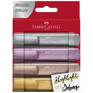 Comparateur de prix : Etui de 4 Surligneurs Faber-Castell TL 46 Metallic