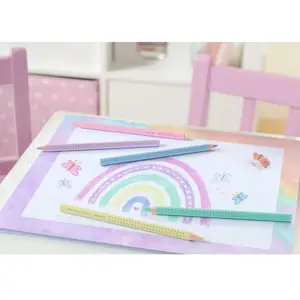 Crayon de couleur - FABER-CASTELL - Jumbo GRIP - 5 crayons - Pastel - Aquarellable