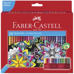 Comparateur de prix : FABER-CASTELL Etui de 60 Crayons de couleur Château accordéon - Coloris assortis