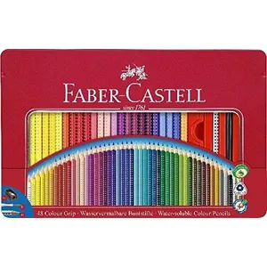 FABER-CASTELL Set de 48 crayons de couleur avec grip Avec accessoires