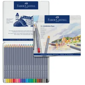 Comparateur de prix : FABER-CASTELL Boîte de 24 Crayons de couleur Goldfaber aquarelle