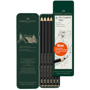 FABER-CASTELL Crayon graphite PITT GRAPHITE Matt, étui de 6 ()