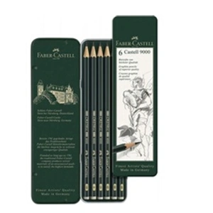 FABER-CASTELL 6 Crayons Graphite Castell 9000