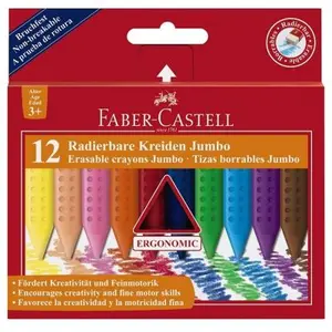FABER-CASTELL Craies effacables JUMBO, étui carton de 12 ()