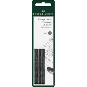 FABER-CASTELL 129997 - Fusain soft, set de 3, fusain PITT soft noir pas cher