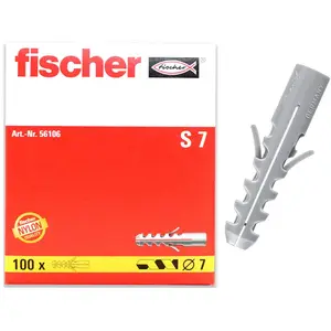 Comparateur de prix : Fischer Cheville Nylon S - Ø7 x 30 mm - Lot de 100 - FISCHER