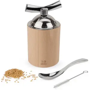 Comparateur de prix : Peugeot Isen Moulin à graines de lin manuel en bois et inox couleur naturel 13 cm TU