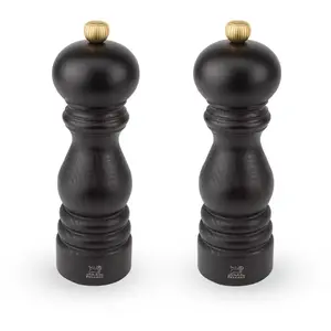Duo moulins à poivre et sel PEUGEOT Paris duo 18 cm bois chocolat pas cher