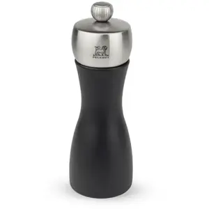 Fidji Moulin à poivre manuel en bois et inox couleur noir 15 cm Peugeot pas cher