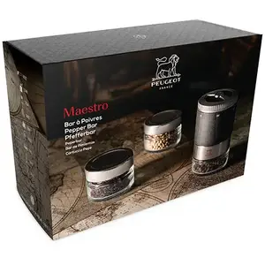 Coffret Moulin à poivre PEUGEOT maestro mp graphite + 3 poivres pas cher