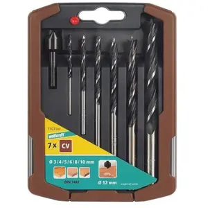 wolfcraft coffret m-6 foret bois cv + 1 fraisoir