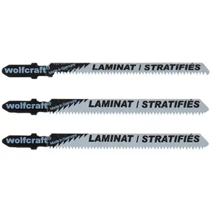 Pack de 3 lames de scie sauteuse WOLFCRAFT HCS pour sols stratifiés pas cher