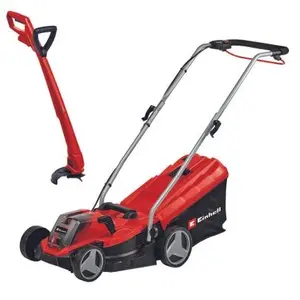 Comparateur de prix : Einhell Tondeuse à gazon et coupe bordure sans fil GE-CM 18/33-2 Li Set