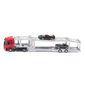 Camion Porte-autos SIKU - Modèle MAN à deux essieux - Echelle 1/50ème - Rouge et gris pas cher