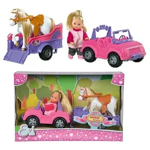 Simba - Evi Love Jeep avec Remorque - Mini Poupée 12cm - 1 Cheval Inclus - 105737460