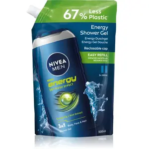 Comparateur de prix : NIVEA MEN Energy gel de douche pour homme Recharge 500 ml