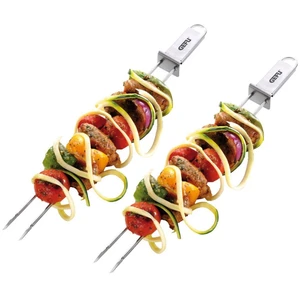 GEFU Set de 2 brochettes à barbecue en acier inoxydable argent