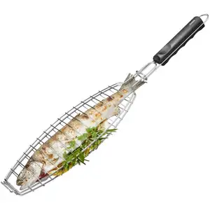 Grille à poisson 12x49 cm en acier inoxydable pour barbecue GefuVendu paramazon