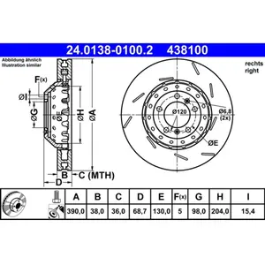 Comparateur de prix : ATE Disques de frein pour PORSCHE: Panamera (Ref: 24.0138-0100.2)
