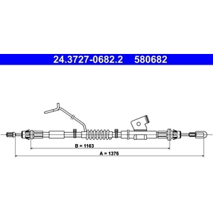 Comparateur de prix : Tirette à câble, frein de stationnement 24.3727-0682.2 ATE 24.37270682.2