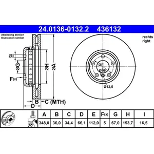 Comparateur de prix : Disque de frein ATE 24.0136-0132.2