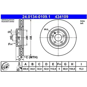 ATE Disques de frein pour PORSCHE: Macan (Ref: 24.0134-0109.1) pas cher