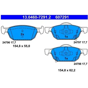 ATE Plaquettes de frein X4 pour HONDA: Accord (Ref: 13.0460-7291.2) pas cher