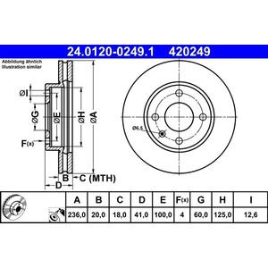 Disque de frein 24.0120-0249.1 ATE 24.01200249.1 pas cher