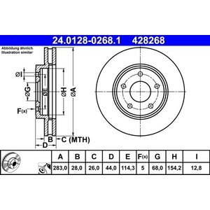 ATE Disques de frein pour NISSAN: Leaf, NV200 (Ref: 24.0128-0268.1) pas cher