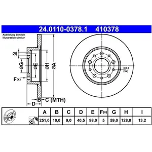 ATE Disques de frein pour FIAT: Tipo, Aegea, 500 (Ref: 24.0110-0378.1) pas cher