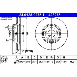 Disque de frein 24.0128-0275.1 ATE 24.01280275.1 pas cher
