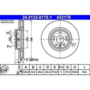 Disque de frein 24.0132-0178.1 ATE 24.01320178.1 pas cher