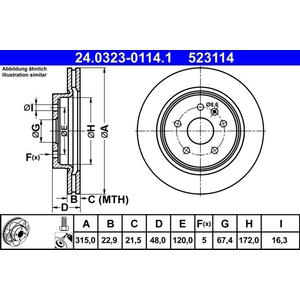 Disque de frein PowerDisc 24.0323-0114.1 ATE 24.03230114.1 pas cher