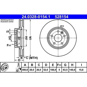 Disque de frein PowerDisc 24.0328-0154.1 ATE 24.03280154.1 pas cher