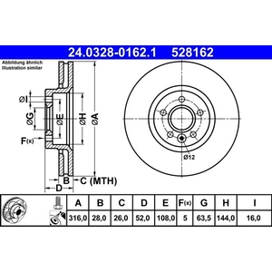 Disque de frein PowerDisc 24.0328-0162.1 ATE 24.03280162.1 pas cher