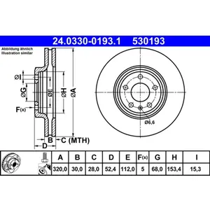 Disque de frein ATE 24.0330-0193.1 avant, rainuré, ventilé, 1 pièce pas cher