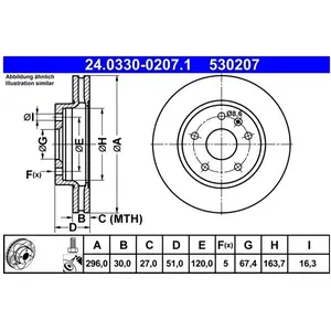 Disque de frein PowerDisc 24.0330-0207.1 ATE 24.03300207.1 pas cher