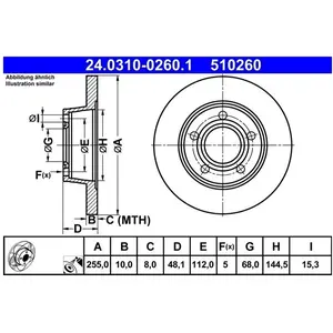 Disque de frein PowerDisc 24.0310-0260.1 ATE 24.03100260.1 pas cher