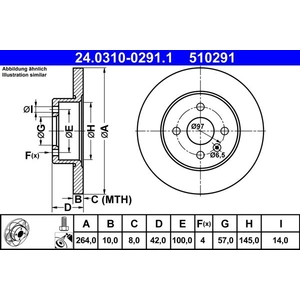 Disque de frein PowerDisc 24.0310-0291.1 ATE 24.03100291.1 pas cher