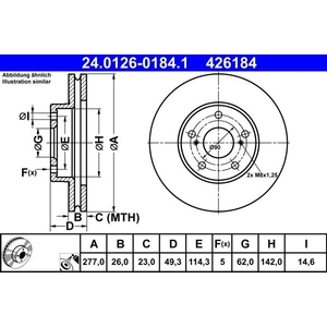 ATE Disques de frein pour TOYOTA: Auris, Corolla (Ref: 24.0126-0184.1) pas cher