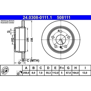 Disque de frein PowerDisc 24.0308-0111.1 ATE 24.03080111.1 pas cher