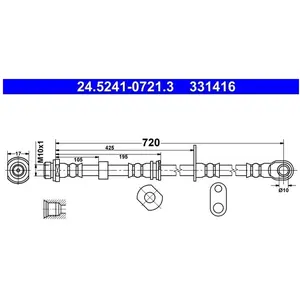Comparateur de prix : ATE Flexible de frein pour MITSUBISHI: L200 (Ref: 24.5241-0721.3)